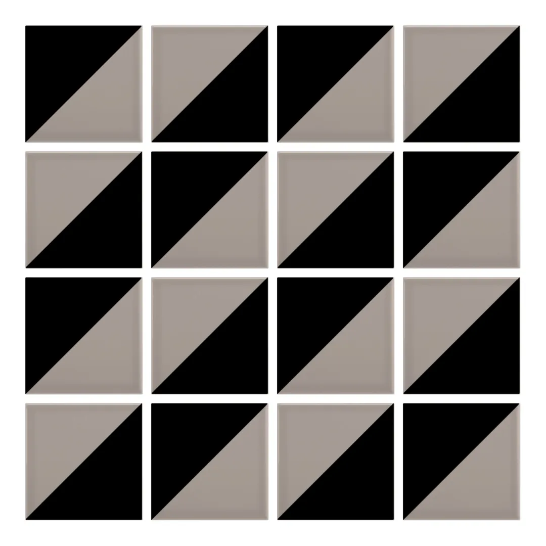 Patrón 2 de colocación de Azulejo Trigone Color 10x10 Gris Claro Brillo