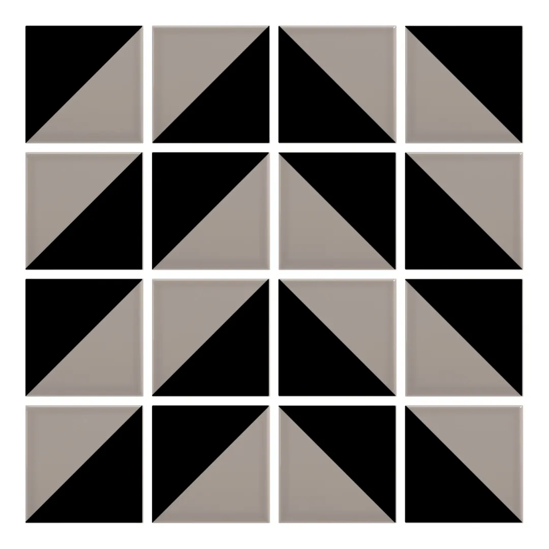Patrón 4 de colocación de Azulejo Trigone Color 10x10 Gris Claro Brillo