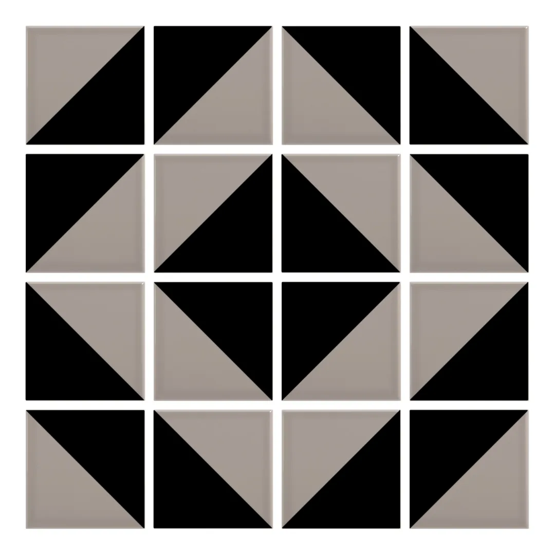 Patrón 5 de colocación de Azulejo Trigone Color 10x10 Gris Claro Brillo