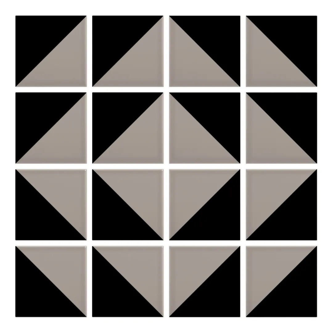 Patrón 7 de colocación de Azulejo Trigone Color 10x10 Gris Claro Brillo
