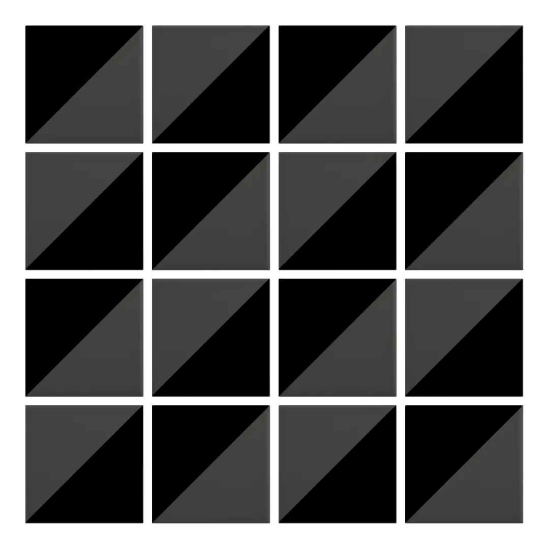 Patrón 2 de colocación de Azulejo Trigone Color 10x10 Gris Grafito Mate
