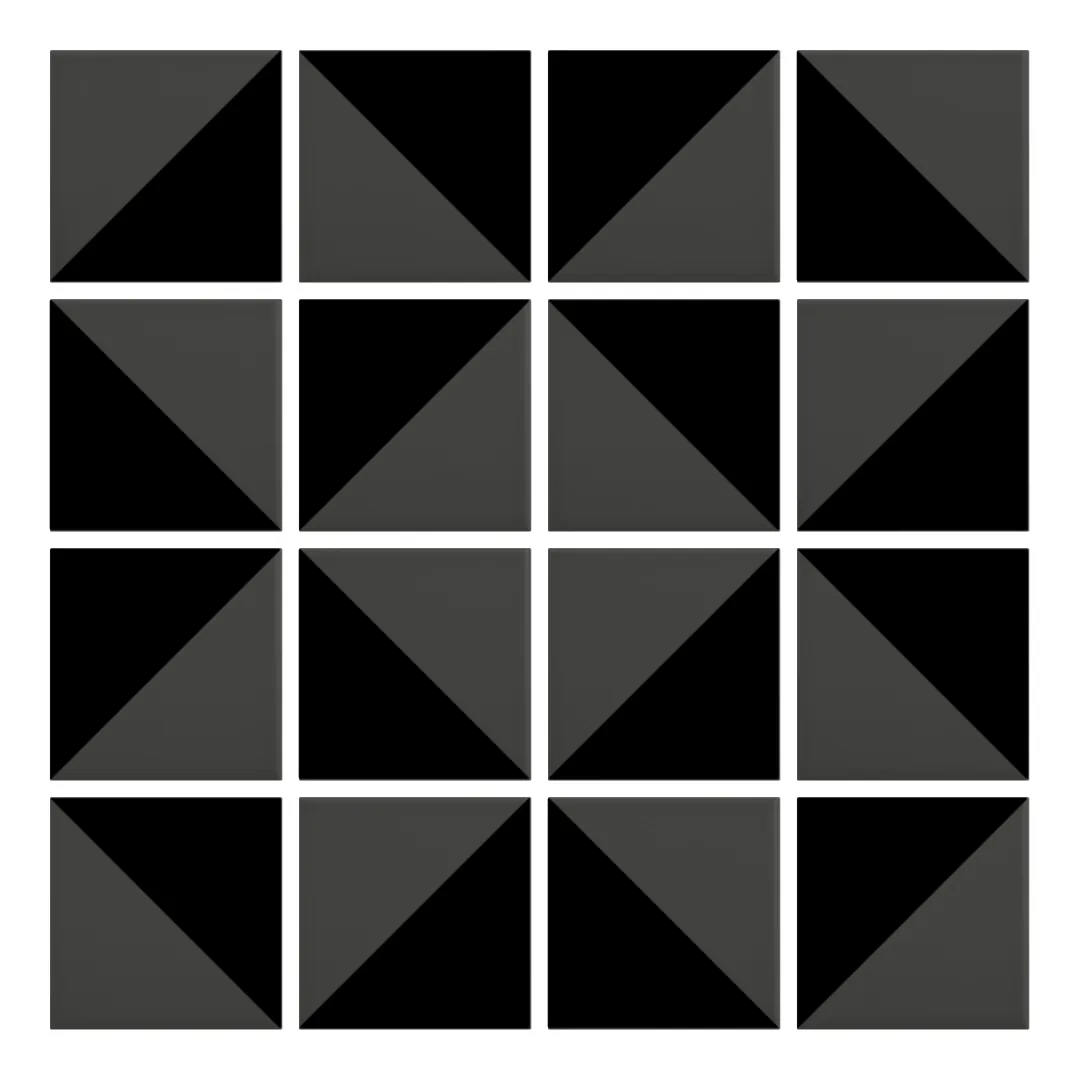 Patrón 3 de colocación de Azulejo Trigone Color 10x10 Gris Grafito Mate