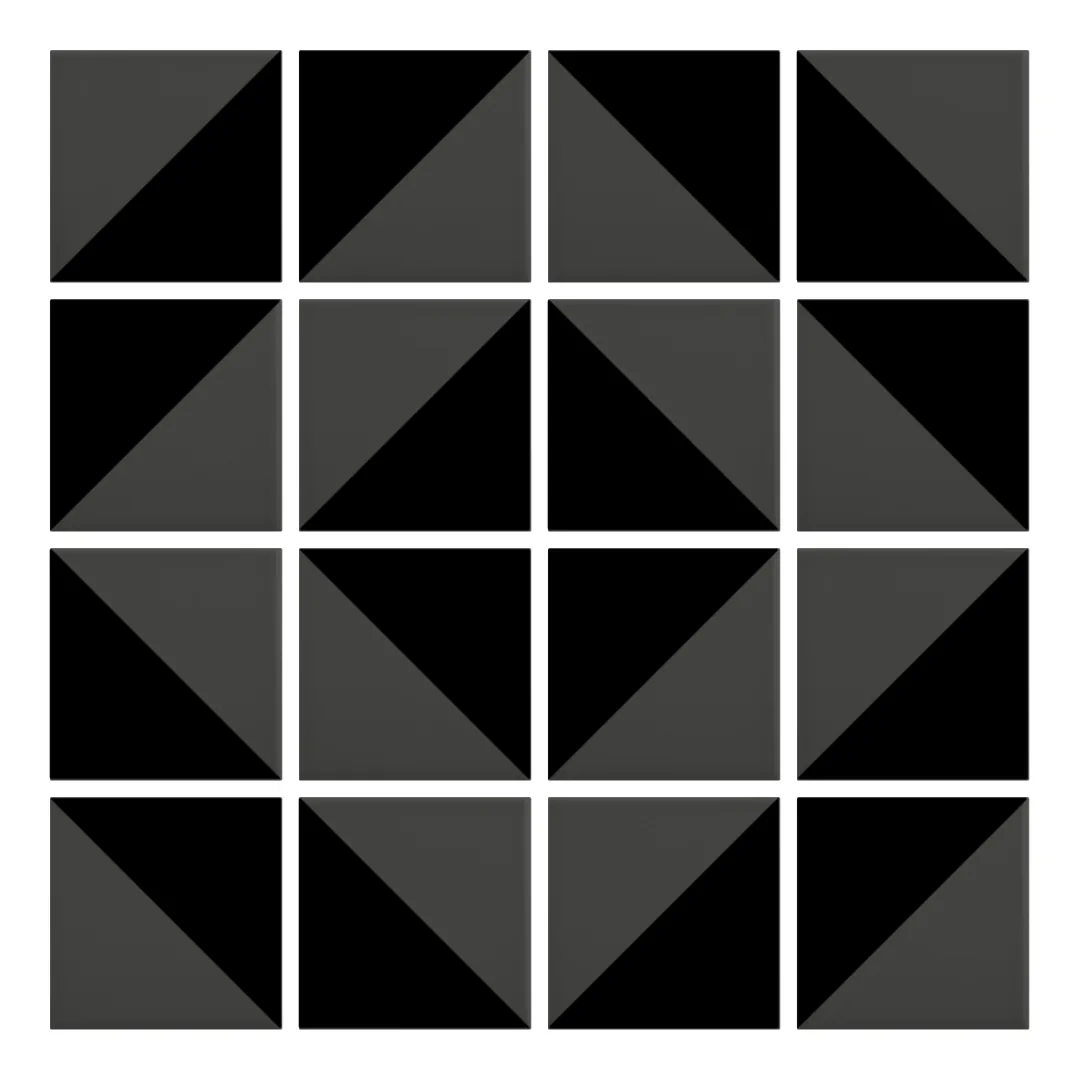 Patrón 5 de colocación de Azulejo Trigone Color 10x10 Gris Grafito Mate