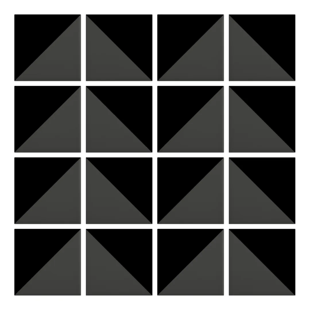 Patrón 6 de colocación de Azulejo Trigone Color 10x10 Gris Grafito Mate