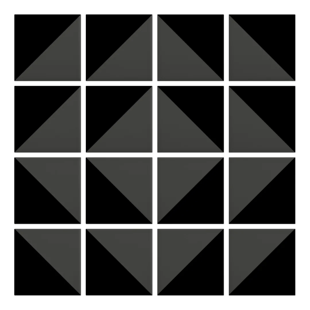 Patrón 7 de colocación de Azulejo Trigone Color 10x10 Gris Grafito Mate
