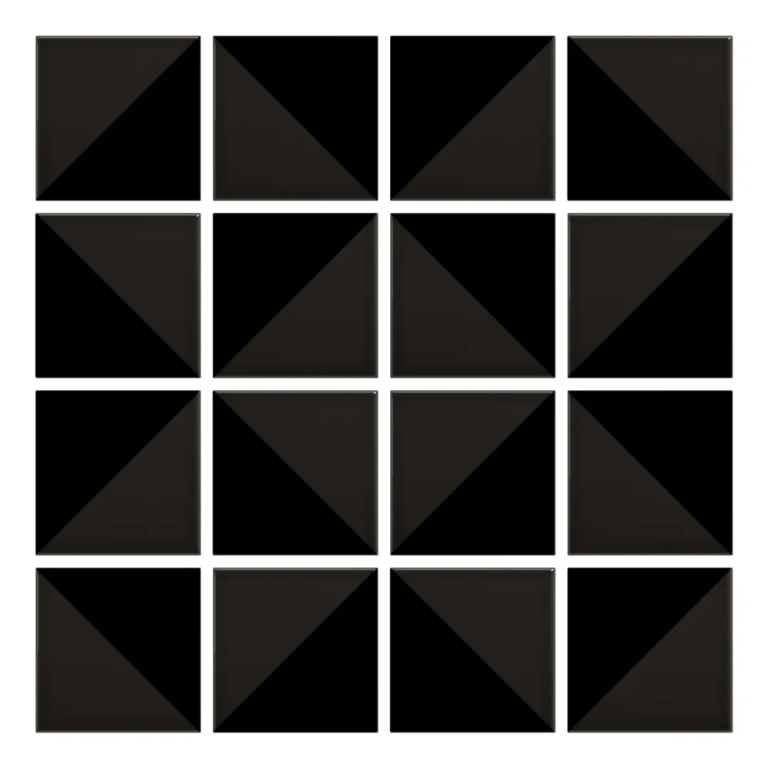 Patrón 3 de colocación de Azulejo Trigone Color 10x10 Gris Oscuro Brillo