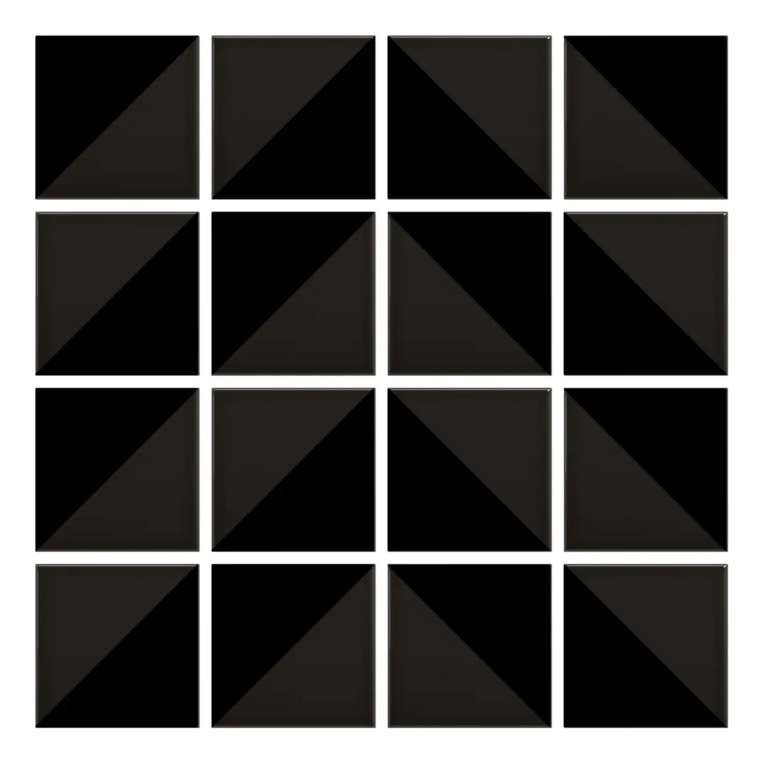 Patrón 4 de colocación de Azulejo Trigone Color 10x10 Gris Oscuro Brillo