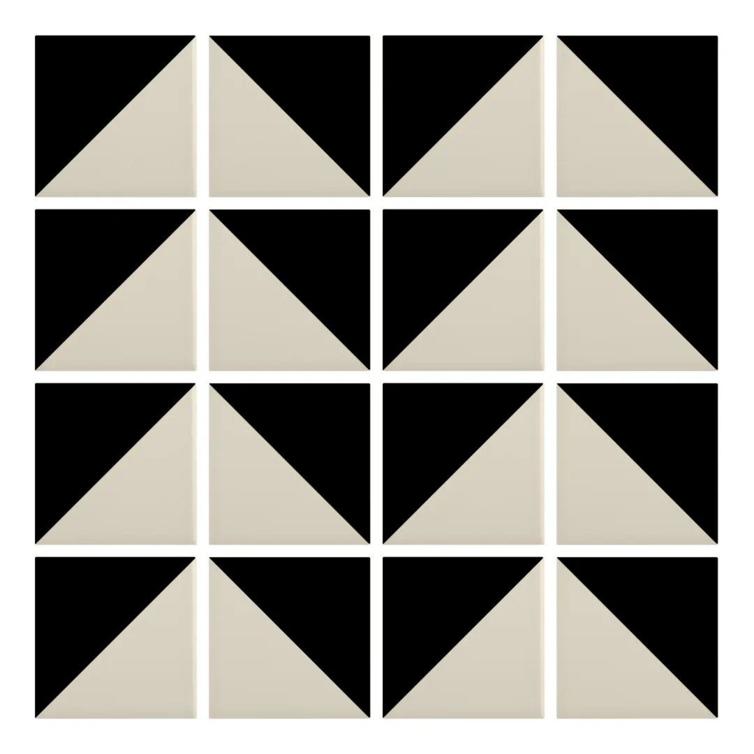 Patrón 6 de colocación de Azulejo Trigone Color 10x10 Hueso Mate