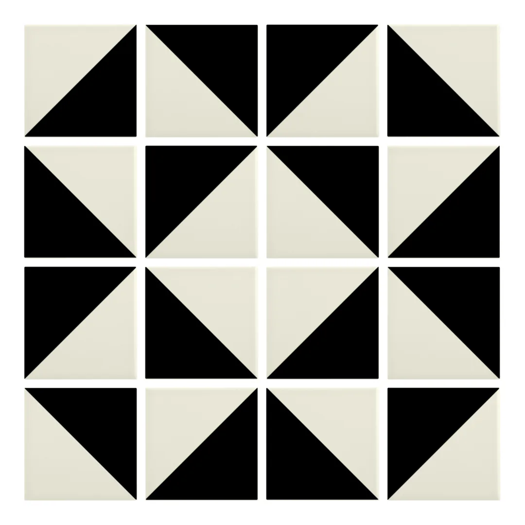 Patrón 3 de colocación de Azulejo Trigone Color 10x10 Mantequilla Mate