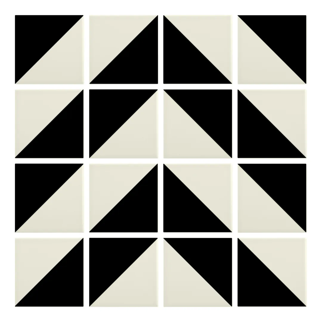 Patrón 4 de colocación de Azulejo Trigone Color 10x10 Mantequilla Mate