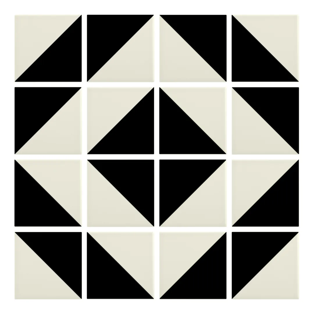 Patrón 5 de colocación de Azulejo Trigone Color 10x10 Mantequilla Mate