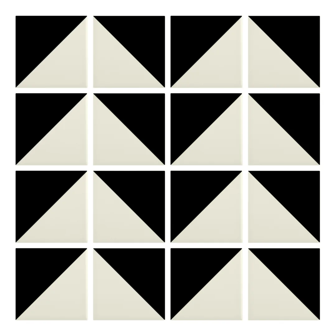 Patrón 6 de colocación de Azulejo Trigone Color 10x10 Mantequilla Mate