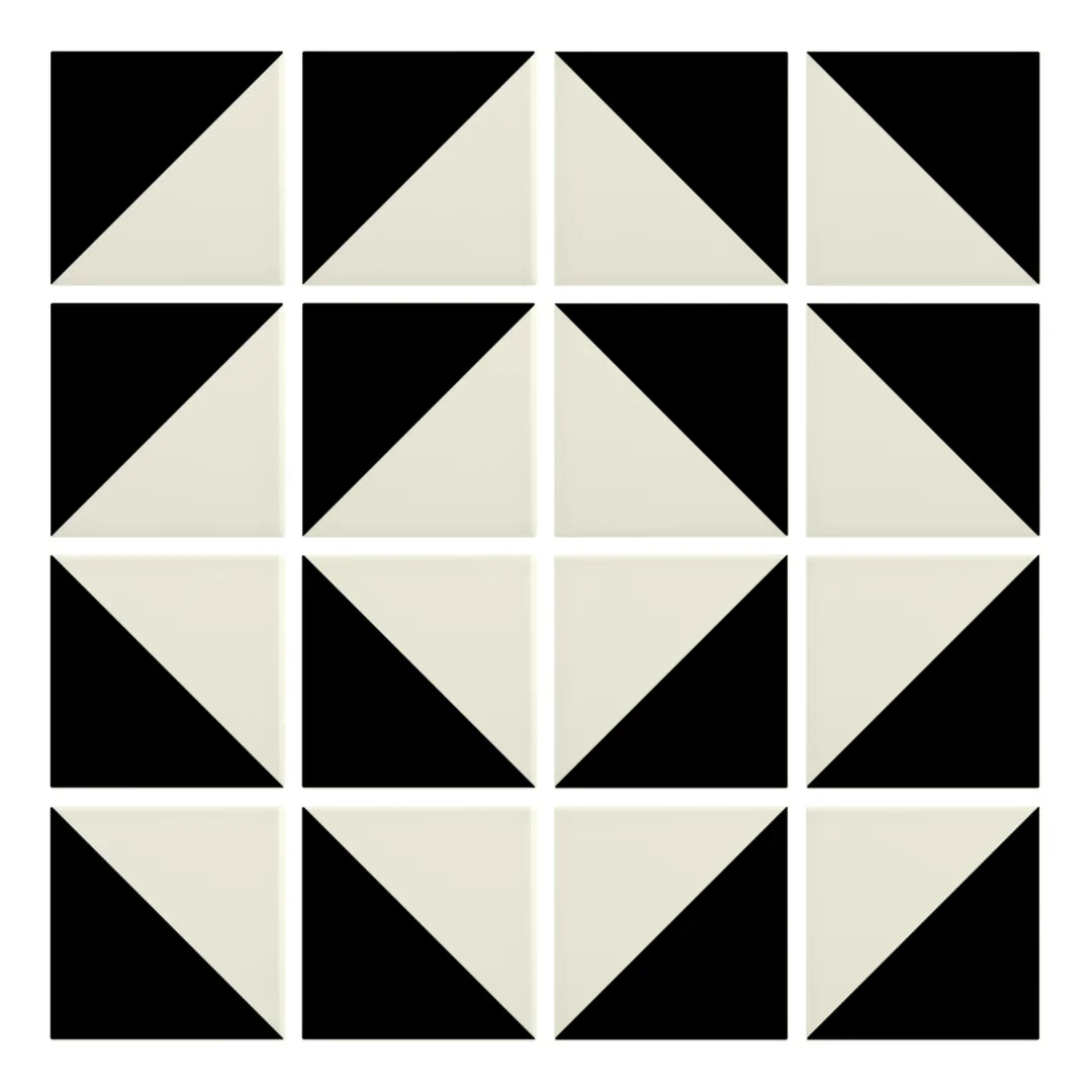Patrón 7 de colocación de Azulejo Trigone Color 10x10 Mantequilla Mate