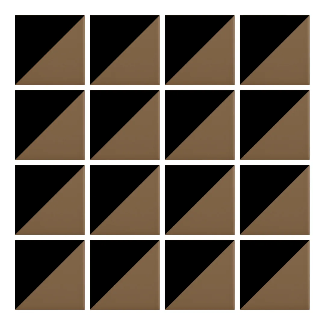 Patrón 1 de colocación de Azulejo Trigone Color 10x10 Marrón Caramelo Mate
