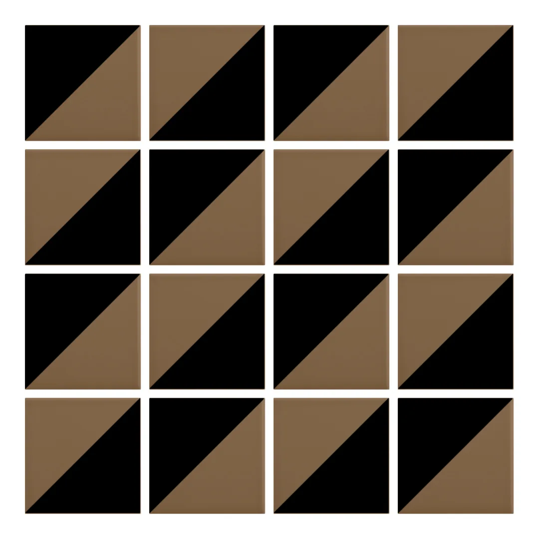 Patrón 2 de colocación de Azulejo Trigone Color 10x10 Marrón Caramelo Mate