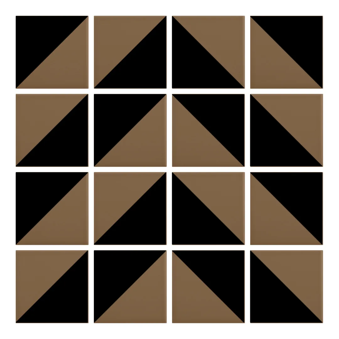 Patrón 4 de colocación de Azulejo Trigone Color 10x10 Marrón Caramelo Mate