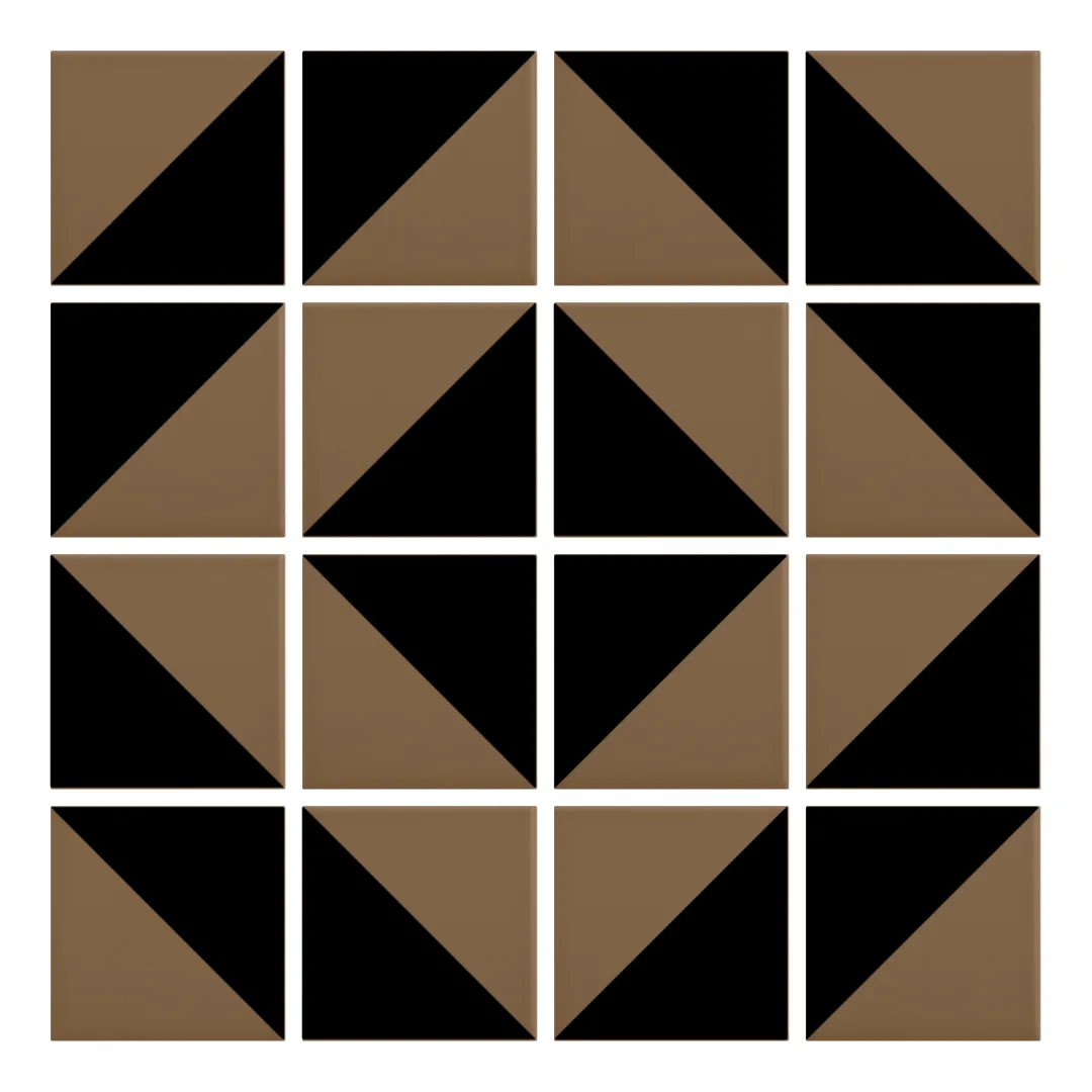 Patrón 5 de colocación de Azulejo Trigone Color 10x10 Marrón Caramelo Mate