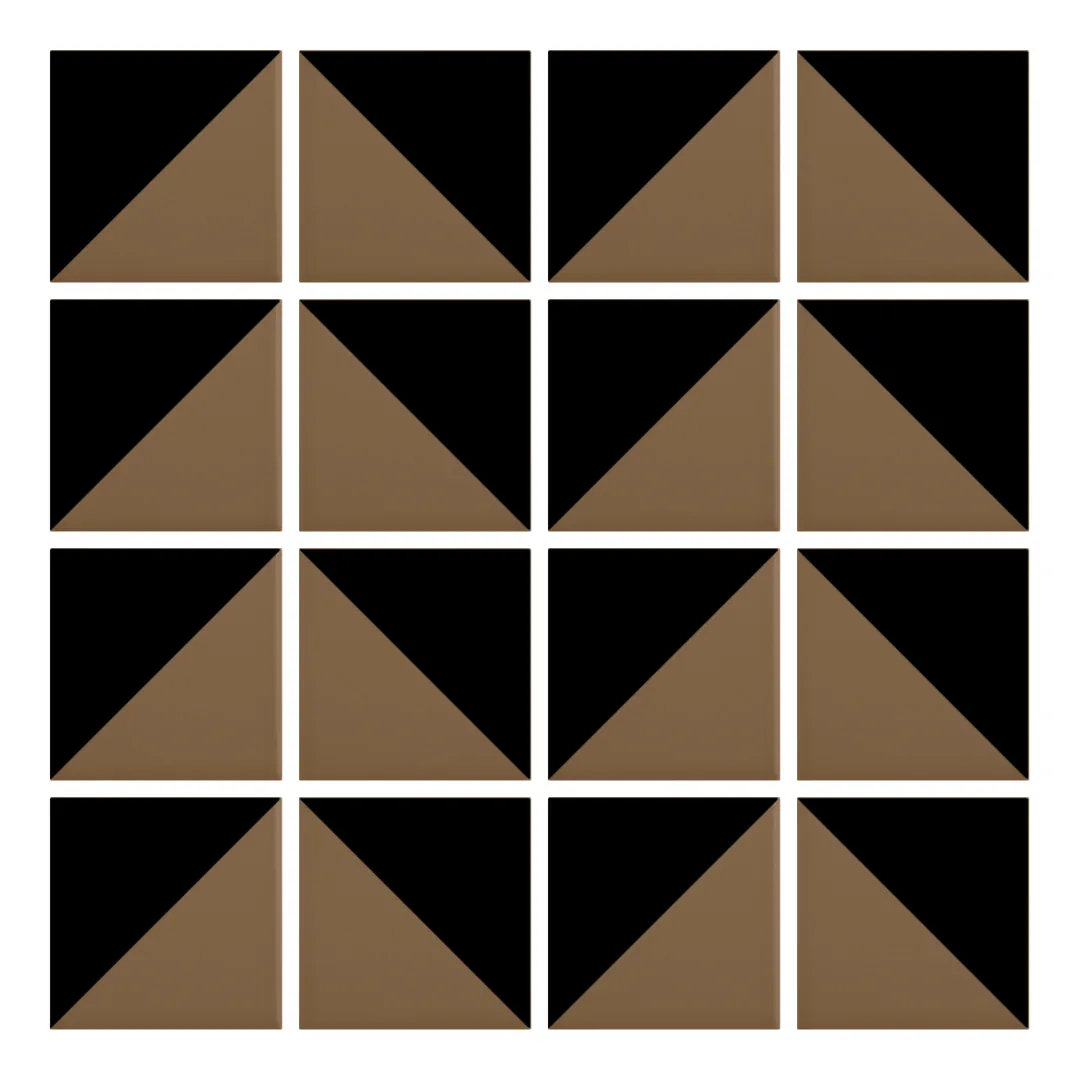 Patrón 6 de colocación de Azulejo Trigone Color 10x10 Marrón Caramelo Mate