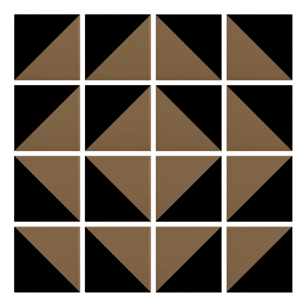 Patrón 7 de colocación de Azulejo Trigone Color 10x10 Marrón Caramelo Mate