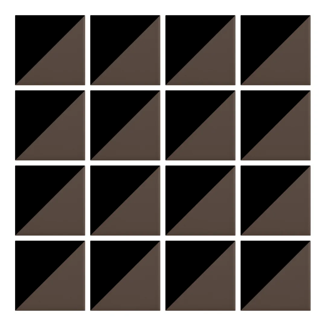 Patrón 1 de colocación de Azulejo Trigone Color 10x10 Marrón Chocolate Mate