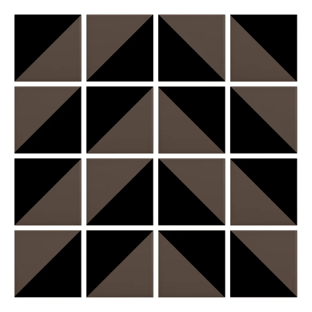 Patrón 4 de colocación de Azulejo Trigone Color 10x10 Marrón Chocolate Mate
