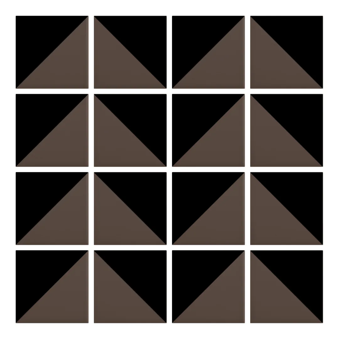 Patrón 6 de colocación de Azulejo Trigone Color 10x10 Marrón Chocolate Mate