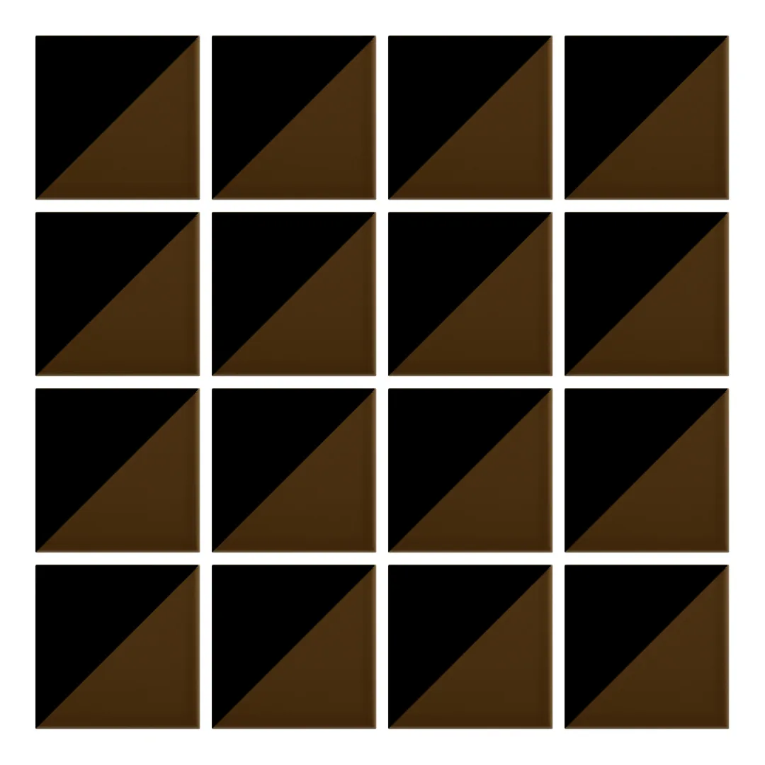 Patrón 1 de colocación de Azulejo Trigone Color 10x10 Marrón Mocca Brillo