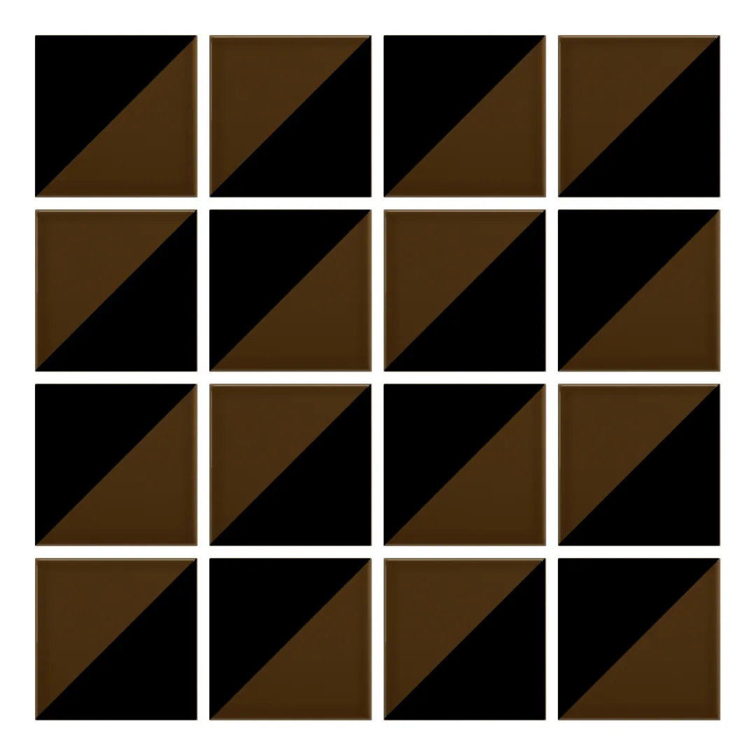 Patrón 2 de colocación de Azulejo Trigone Color 10x10 Marrón Mocca Brillo