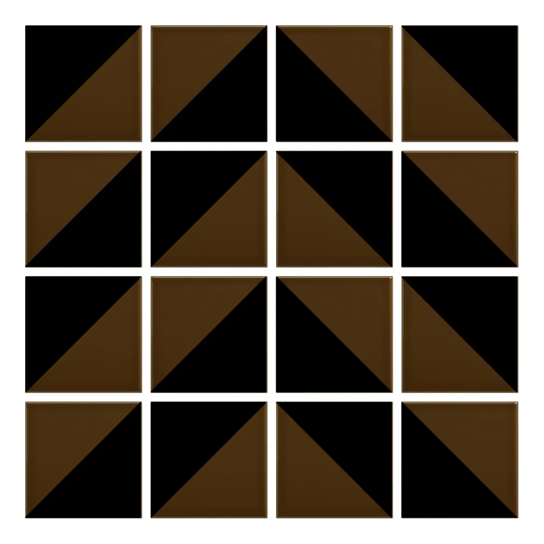 Patrón 4 de colocación de Azulejo Trigone Color 10x10 Marrón Mocca Brillo
