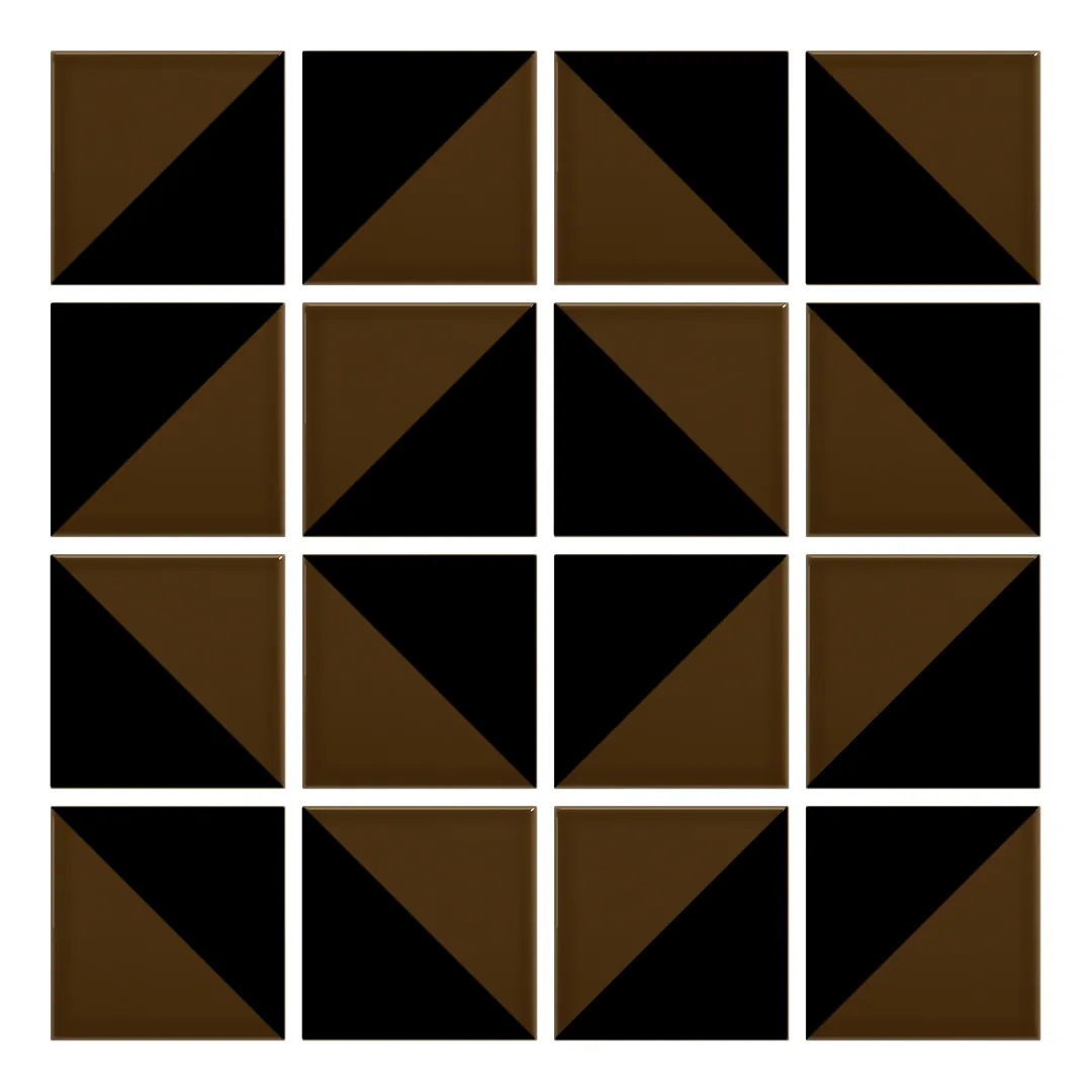 Patrón 5 de colocación de Azulejo Trigone Color 10x10 Marrón Mocca Brillo