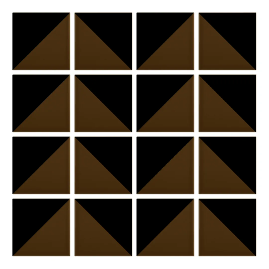 Patrón 6 de colocación de Azulejo Trigone Color 10x10 Marrón Mocca Brillo
