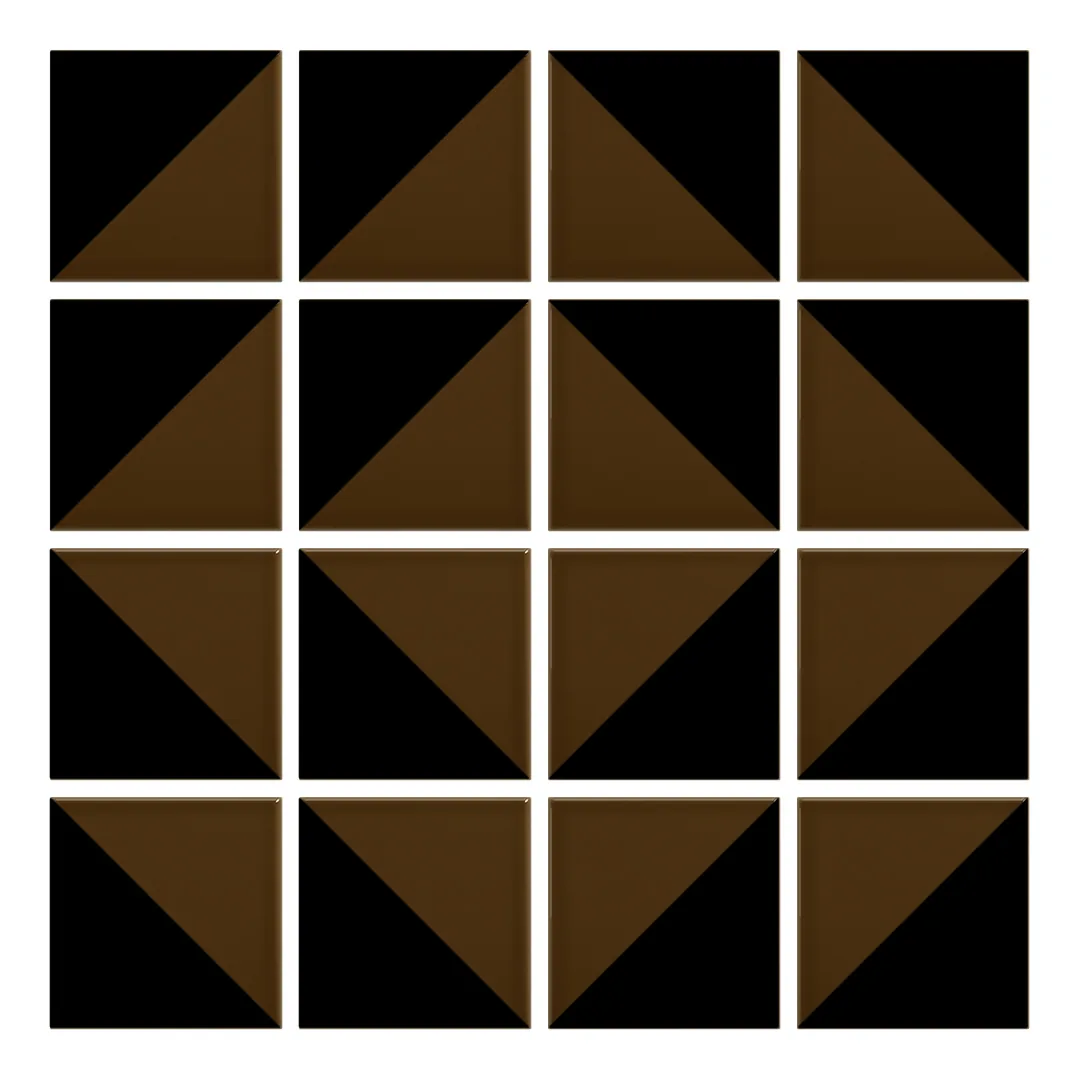 Patrón 7 de colocación de Azulejo Trigone Color 10x10 Marrón Mocca Brillo