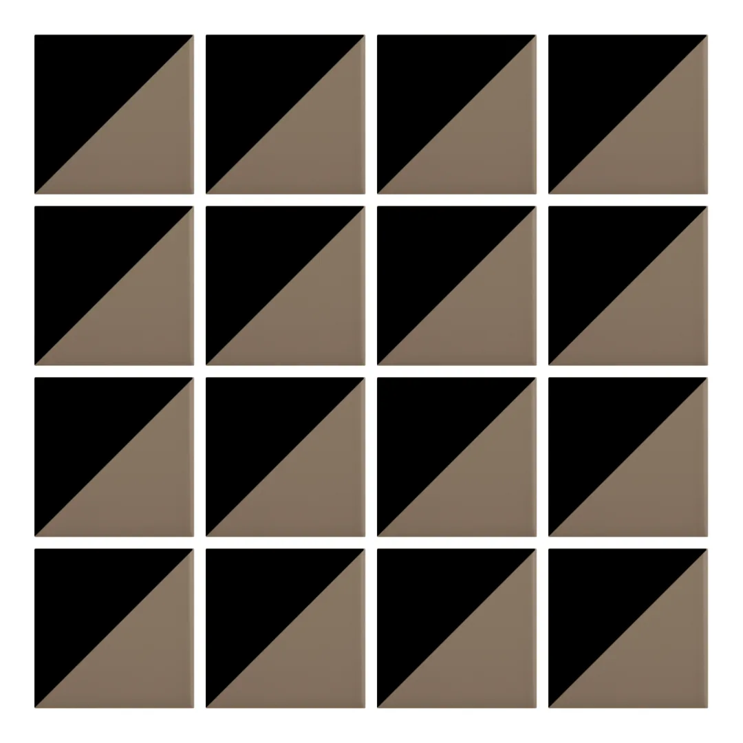 Patrón 1 de colocación de Azulejo Trigone Color 10x10 Marrón Piedra Mate