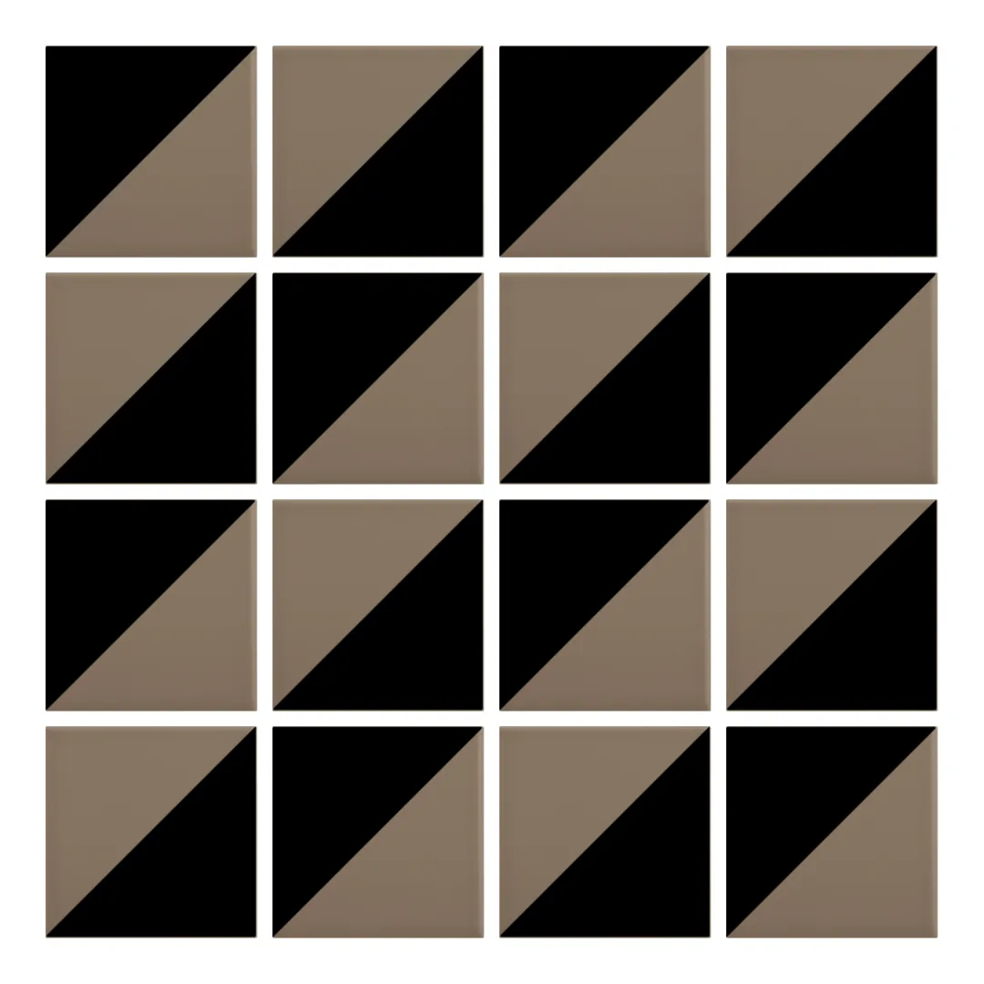 Patrón 2 de colocación de Azulejo Trigone Color 10x10 Marrón Piedra Mate