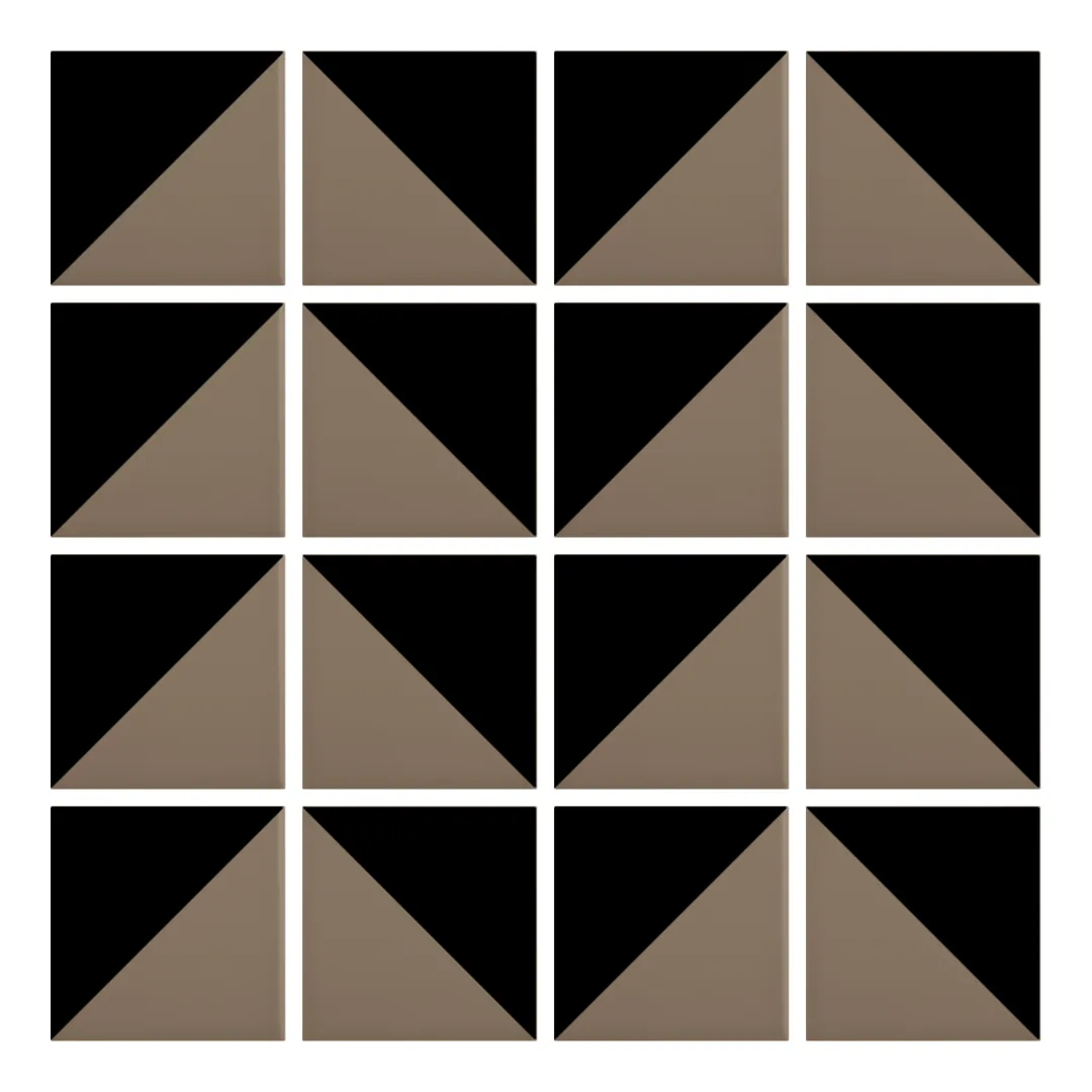 Patrón 6 de colocación de Azulejo Trigone Color 10x10 Marrón Piedra Mate
