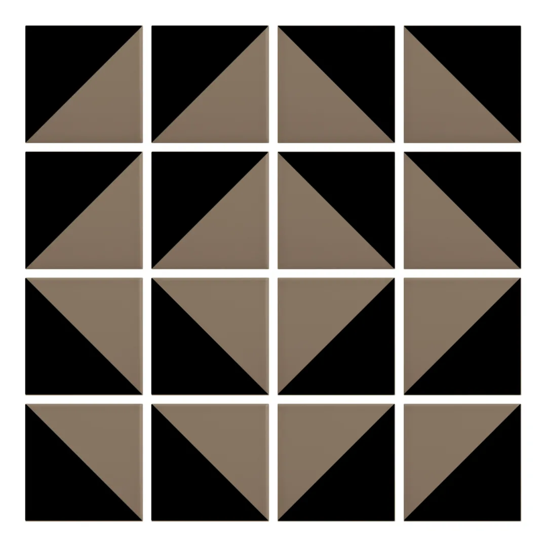 Patrón 7 de colocación de Azulejo Trigone Color 10x10 Marrón Piedra Mate