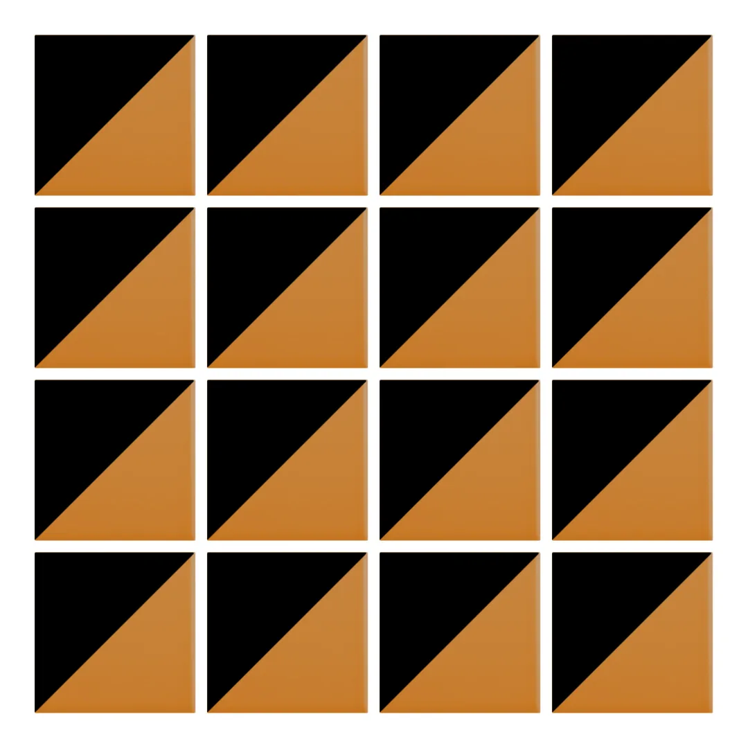 Patrón 1 de colocación de Azulejo Trigone Color 10x10 Naranja Mango Mate