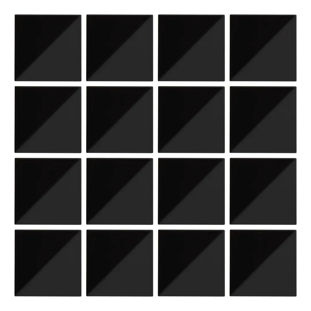 Patrón 1 de colocación de Azulejo Trigone Color 10x10 Negro Brillo