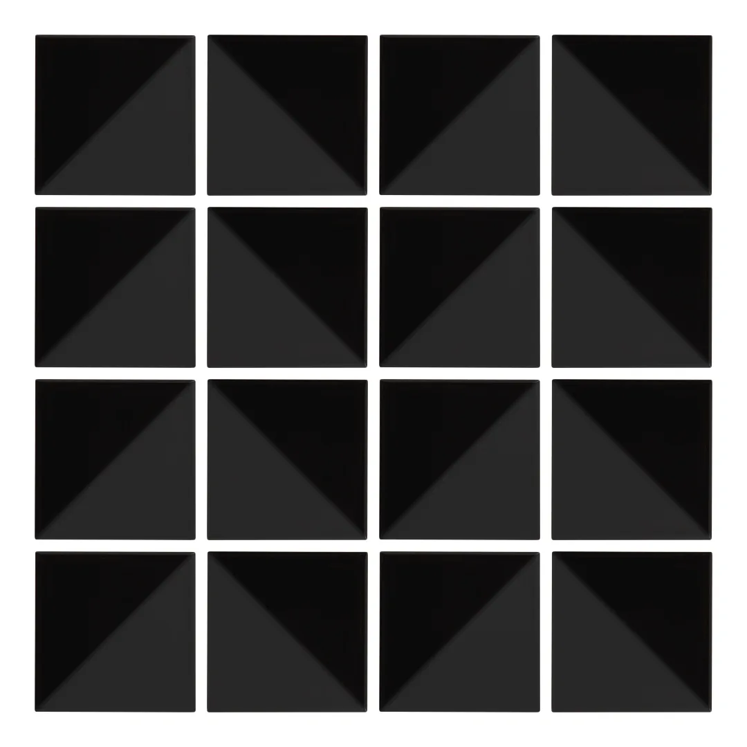 Patrón 6 de colocación de Azulejo Trigone Color 10x10 Negro Brillo