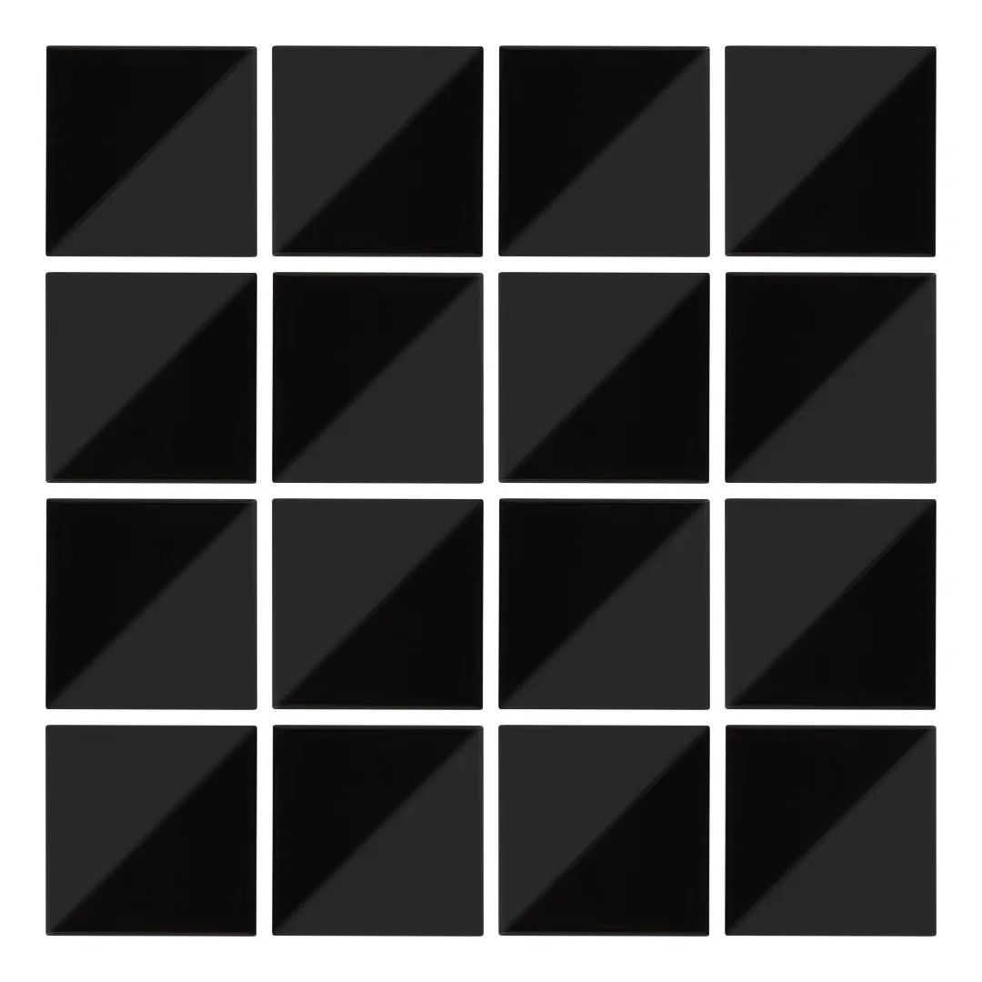 Patrón 2 de colocación de Azulejo Trigone Color 10x10 Negro Mate