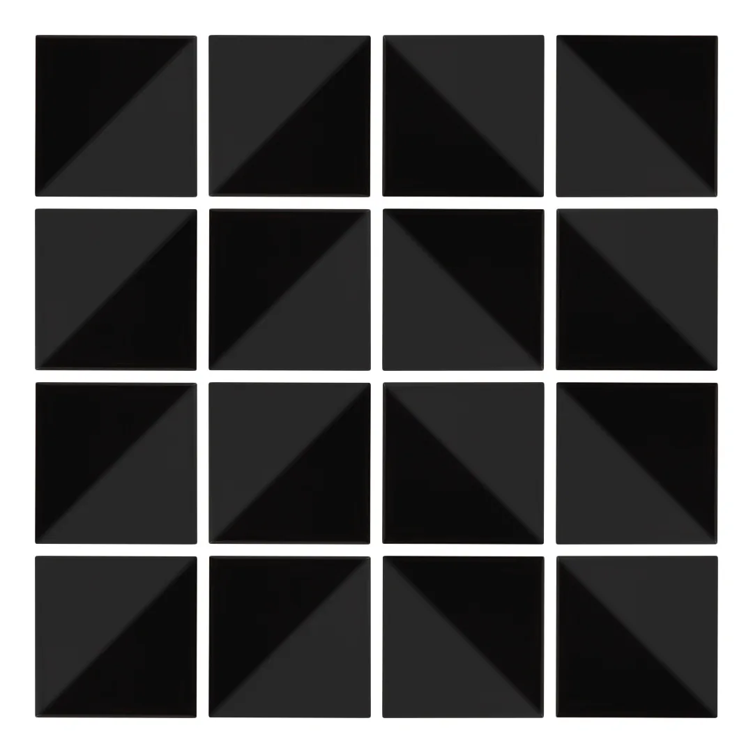 Patrón 4 de colocación de Azulejo Trigone Color 10x10 Negro Mate