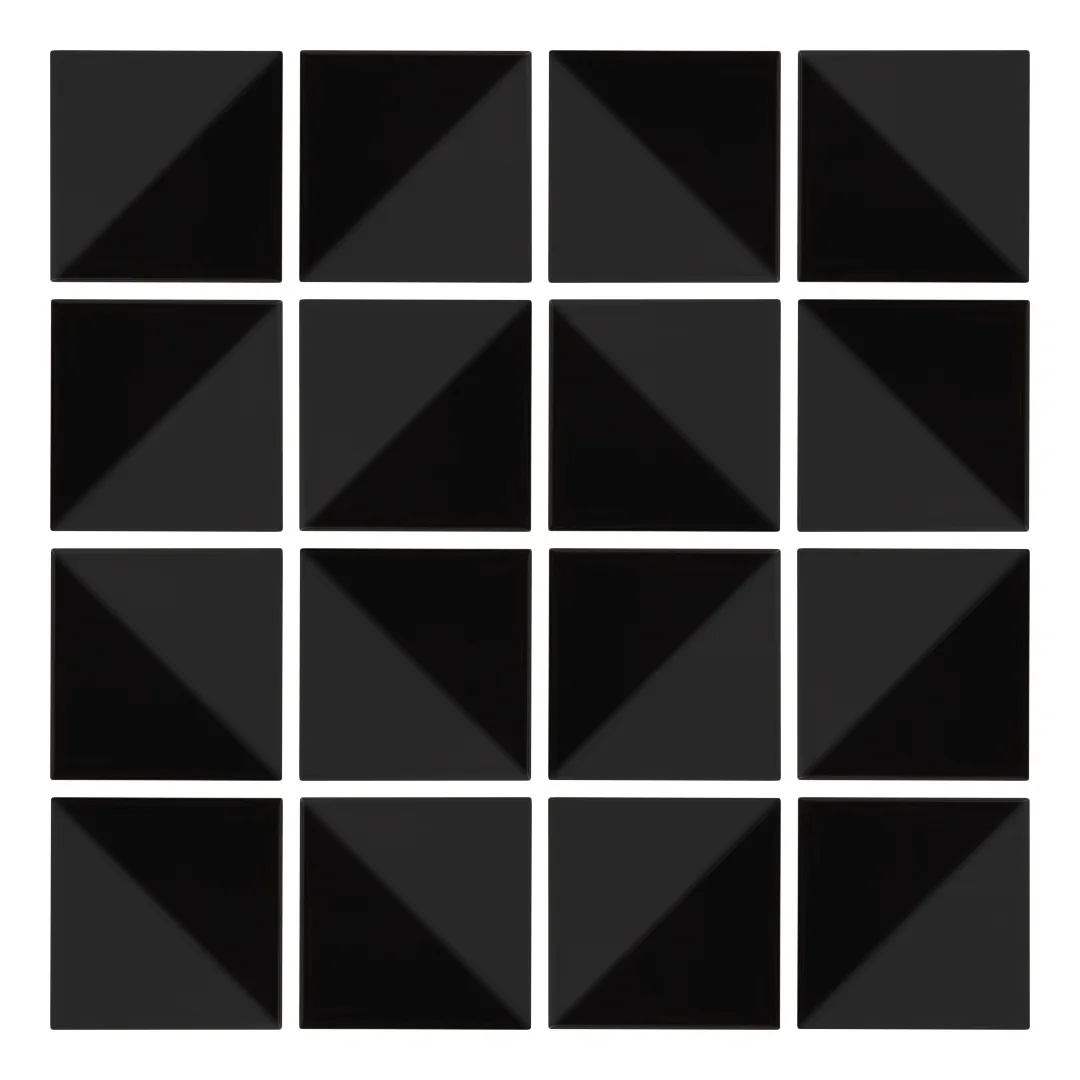Patrón 5 de colocación de Azulejo Trigone Color 10x10 Negro Mate