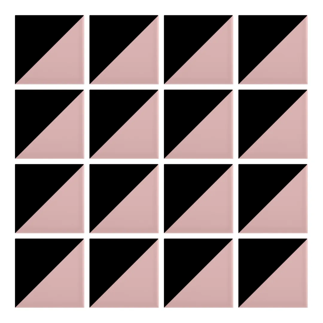 Patrón 1 de colocación de Azulejo Trigone Color 10x10 Rosa Brillo