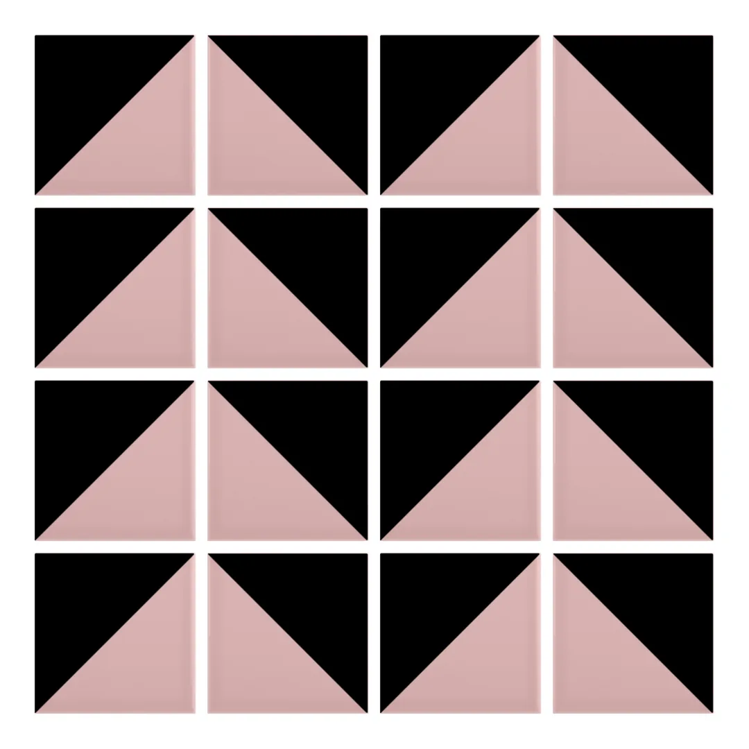 Patrón 6 de colocación de Azulejo Trigone Color 10x10 Rosa Brillo