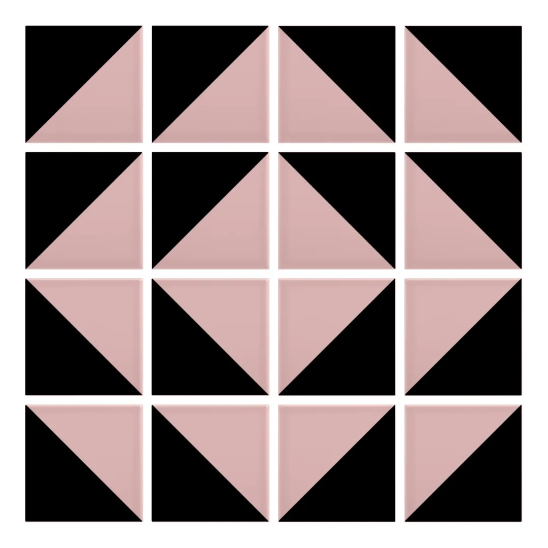 Patrón 7 de colocación de Azulejo Trigone Color 10x10 Rosa Brillo