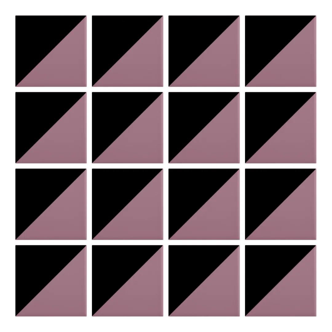 Patrón 1 de colocación de Azulejo Trigone Color 10x10 Rosa Malva Mate