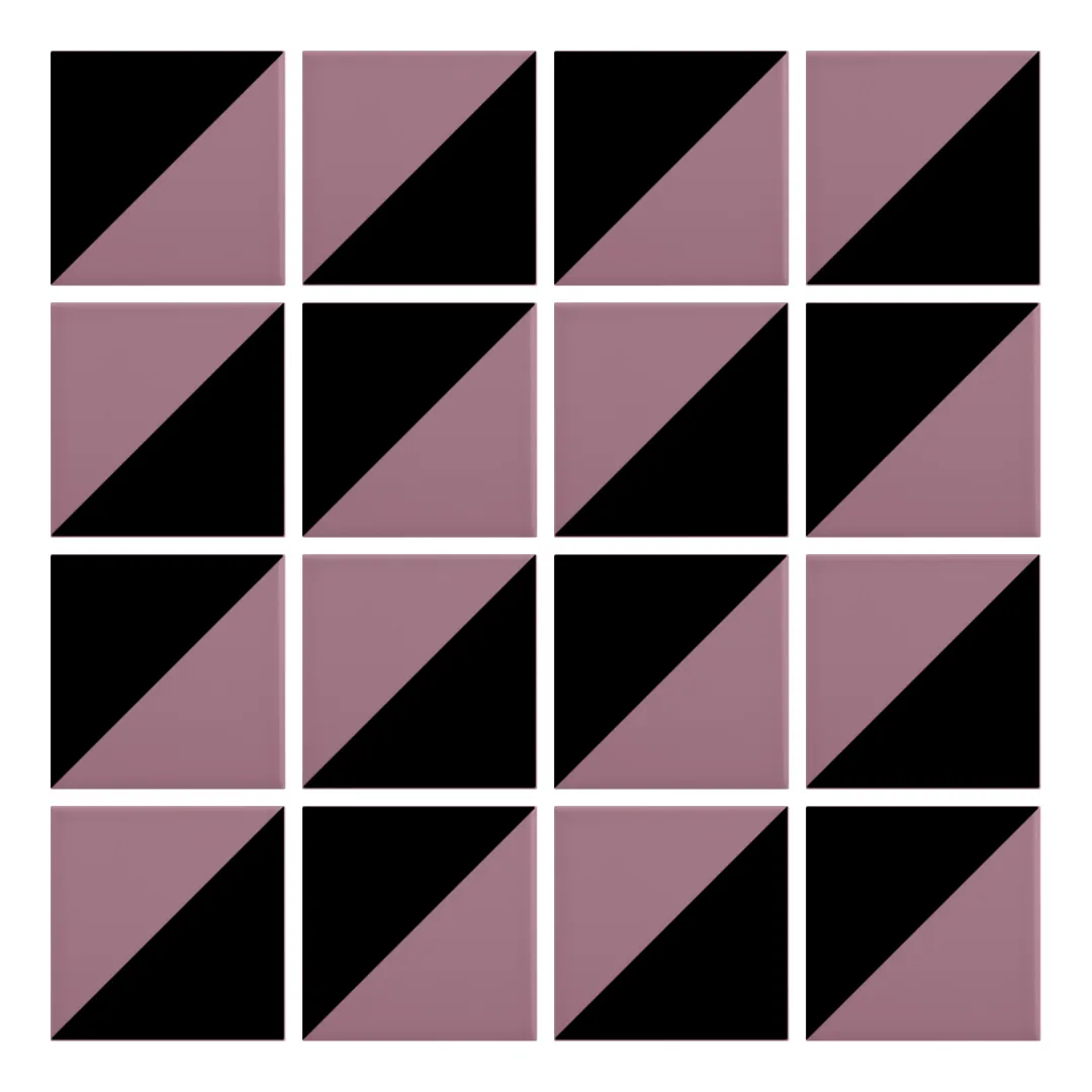 Patrón 2 de colocación de Azulejo Trigone Color 10x10 Rosa Malva Mate