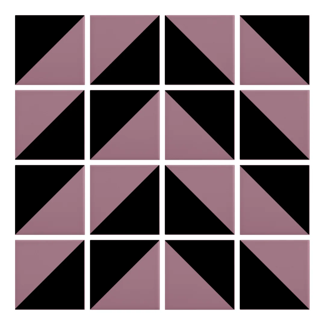 Patrón 4 de colocación de Azulejo Trigone Color 10x10 Rosa Malva Mate