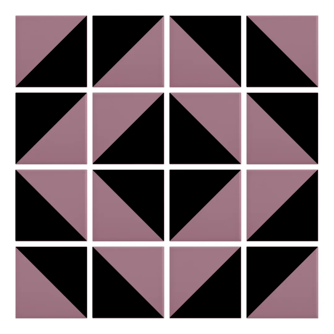 Patrón 5 de colocación de Azulejo Trigone Color 10x10 Rosa Malva Mate