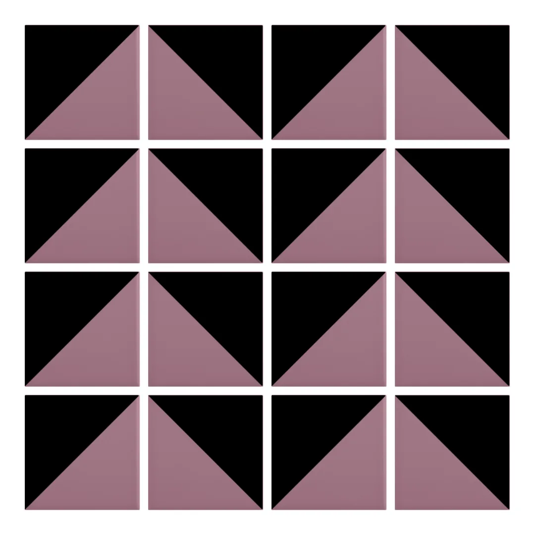 Patrón 6 de colocación de Azulejo Trigone Color 10x10 Rosa Malva Mate